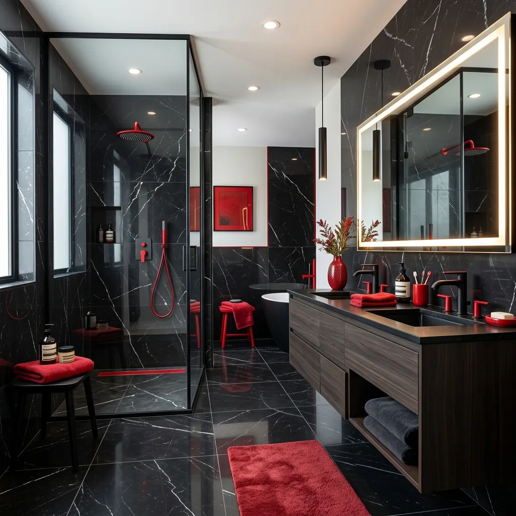 Casa de banho contemporânea depois de remodelada